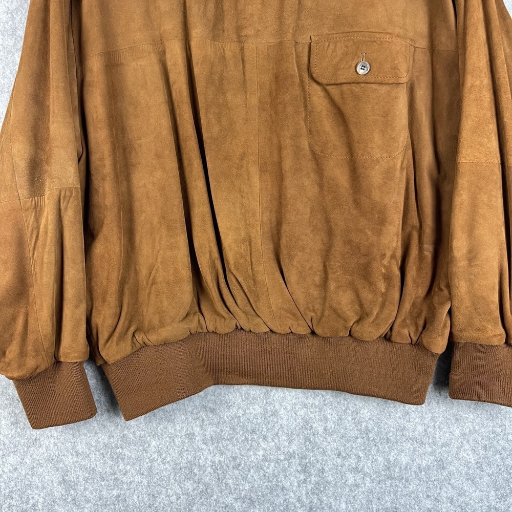 VTG Ralph Lauren Suede Leather Pullover‎ Womens 12 Brown Quiet Luxury 80s 90s - Picture 3 of 16
